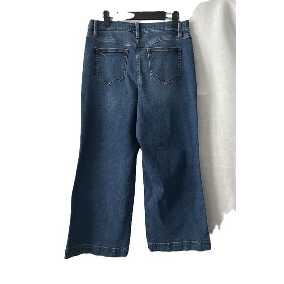 NWOT Lands' End Recover High Rise Wide Leg Indigo Jeans Size 10 Petite - Picture 4 of 15